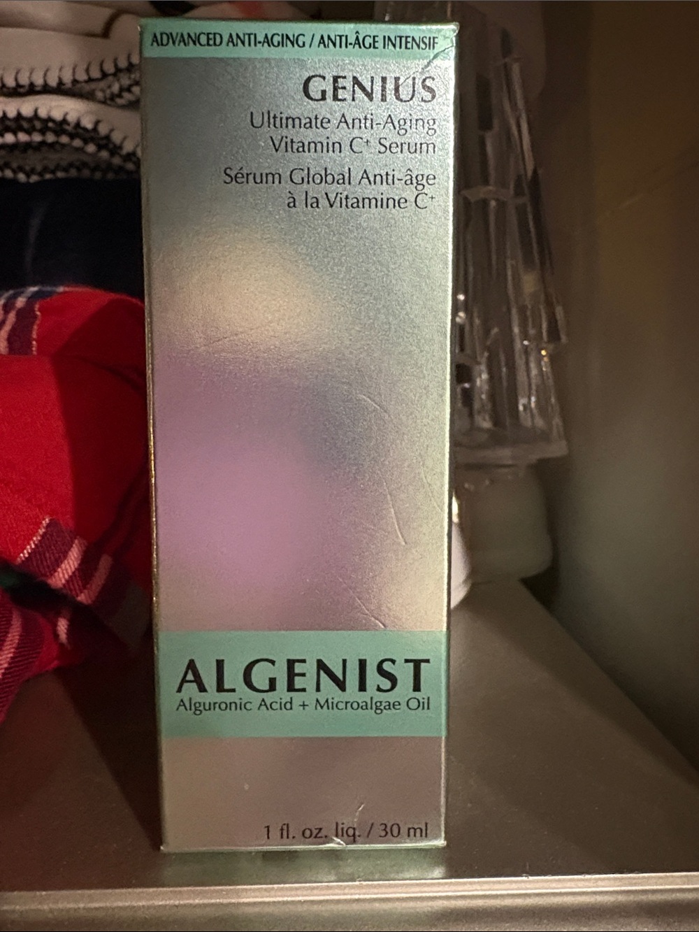 Algenist Serum in Mint and Metallic Silver Bottle